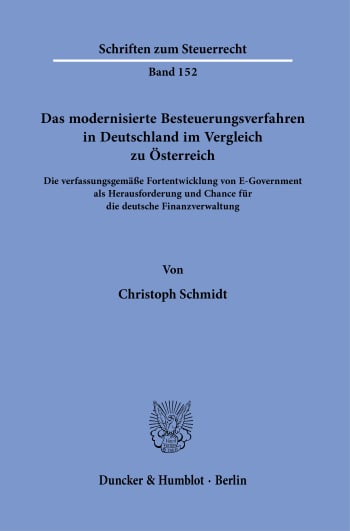 Cover: Das modernisierte Besteuerungsverfahren in Deutschland im Vergleich zu Österreich