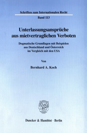 Cover: Unterlassungsansprüche aus mietvertraglichen Verboten