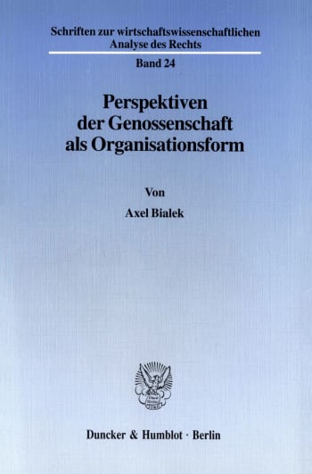 Cover: Perspektiven der Genossenschaft als Organisationsform