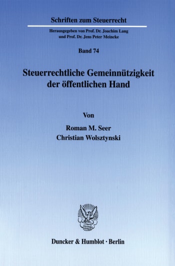 Cover: Steuerrechtliche Gemeinnützigkeit der öffentlichen Hand