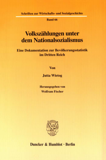 Cover: Volkszählungen unter dem Nationalsozialismus