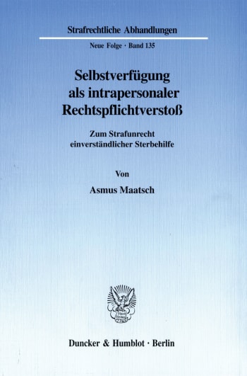 Cover: Selbstverfügung als intrapersonaler Rechtspflichtverstoß