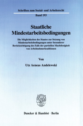 Cover: Staatliche Mindestarbeitsbedingungen