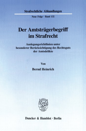 Cover: Der Amtsträgerbegriff im Strafrecht