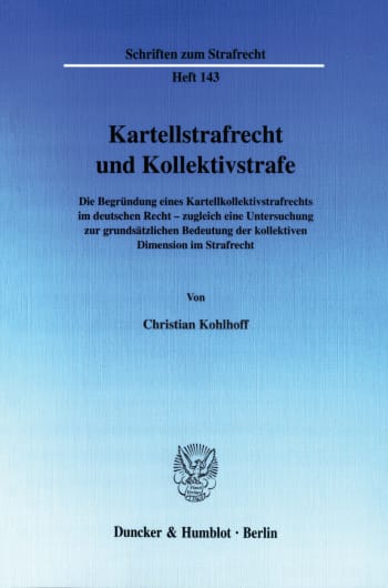 Cover: Kartellstrafrecht und Kollektivstrafe