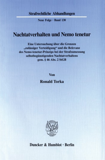 Cover: Nachtatverhalten und Nemo tenetur