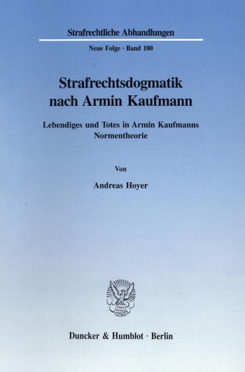 Cover: Strafrechtsdogmatik nach Armin Kaufmann