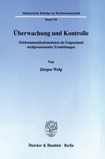 Cover: Überwachung und Kontrolle