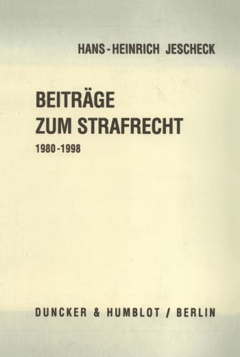 Cover: Beiträge zum Strafrecht 1980 - 1998