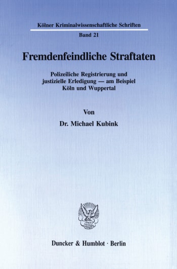 Cover: Fremdenfeindliche Straftaten