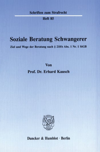 Cover: Soziale Beratung Schwangerer