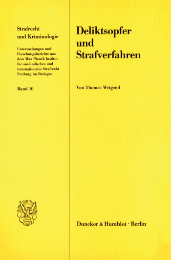 Cover: Deliktsopfer und Strafverfahren