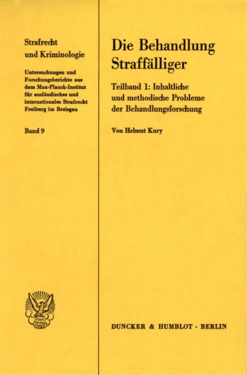 Cover: Die Behandlung Straffälliger