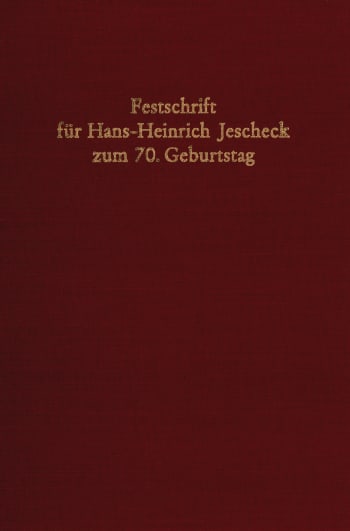 Cover: Festschrift für Hans-Heinrich Jescheck zum 70. Geburtstag