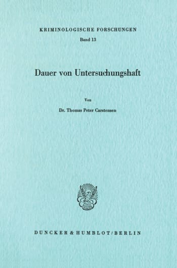 Cover: Dauer von Untersuchungshaft