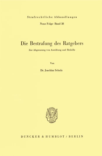 Cover: Die Bestrafung des Ratgebers