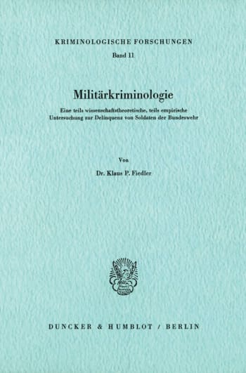 Cover: Militärkriminologie