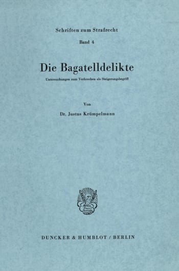 Cover: Die Bagatelldelikte