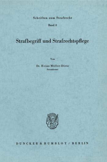 Cover: Strafbegriff und Strafrechtspflege