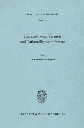 Cover: Rücktritt vom Versuch und Tatbeteiligung mehrerer