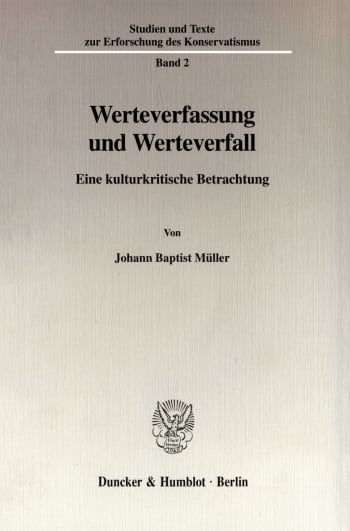 Cover: Werteverfassung und Werteverfall