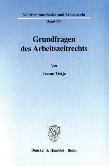 Cover: Grundfragen des Arbeitszeitrechts