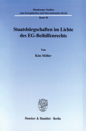 Cover: Staatsbürgschaften im Lichte des EG-Beihilfenrechts