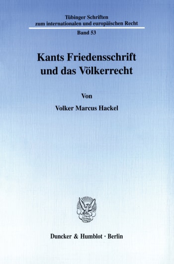 Cover: Kants Friedensschrift und das Völkerrecht