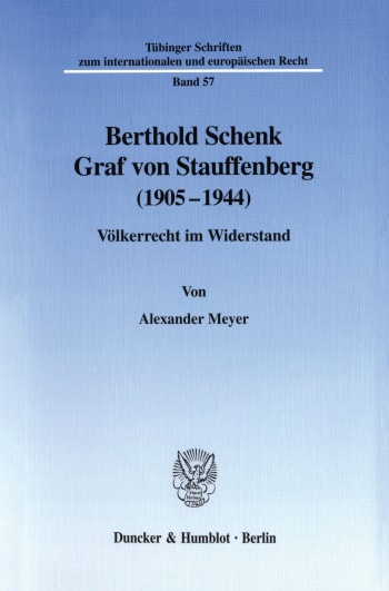 Cover: Berthold Schenk Graf von Stauffenberg (1905–1944)