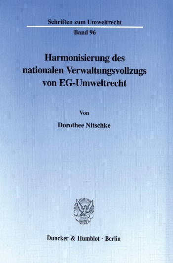 Cover: Harmonisierung des nationalen Verwaltungsvollzugs von EG-Umweltrecht