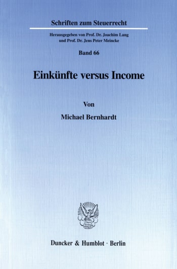 Cover: Einkünfte versus Income