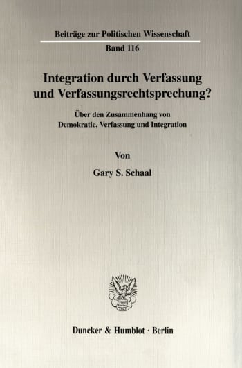 Cover: Integration durch Verfassung und Verfassungsrechtsprechung?