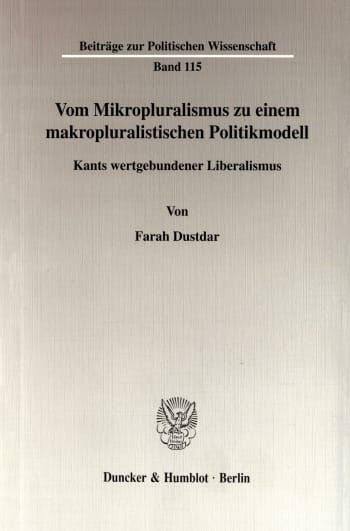 Cover: Vom Mikropluralismus zu einem makropluralistischen Politikmodell