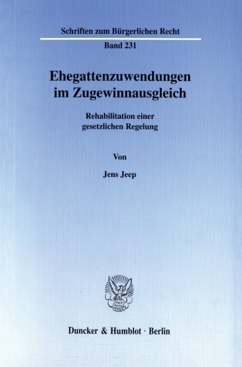 Cover: Ehegattenzuwendungen im Zugewinnausgleich