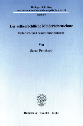 Cover: Der völkerrechtliche Minderheitenschutz