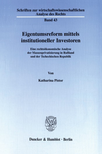 Cover: Eigentumsreform mittels institutioneller Investoren