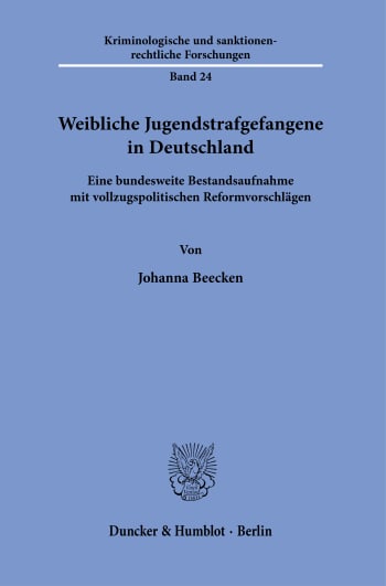 Cover: Weibliche Jugendstrafgefangene in Deutschland