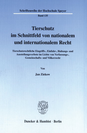 Cover: Tierschutz im Schnittfeld von nationalem und internationalem Recht