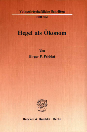 Cover: Hegel als Ökonom