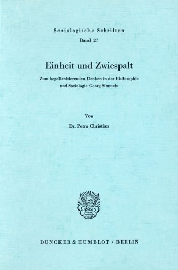 Cover: Einheit und Zwiespalt