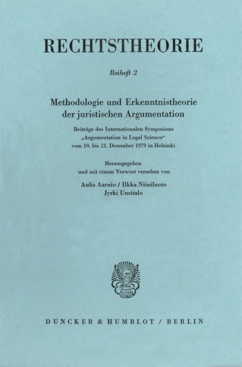 Cover: Methodologie und Erkenntnistheorie der juristischen Argumentation