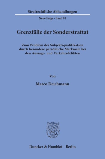 Cover: Grenzfälle der Sonderstraftat