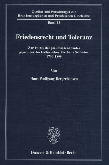 Cover: Friedensrecht und Toleranz