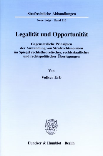 Cover: Legalität und Opportunität