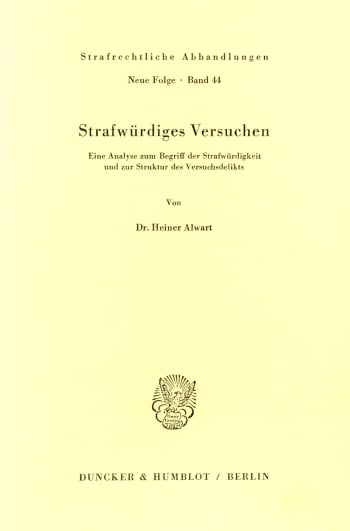 Cover: Strafwürdiges Versuchen