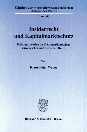 Cover: Insiderrecht und Kapitalmarktschutz