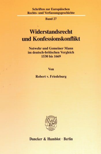 Cover: Widerstandsrecht und Konfessionskonflikt