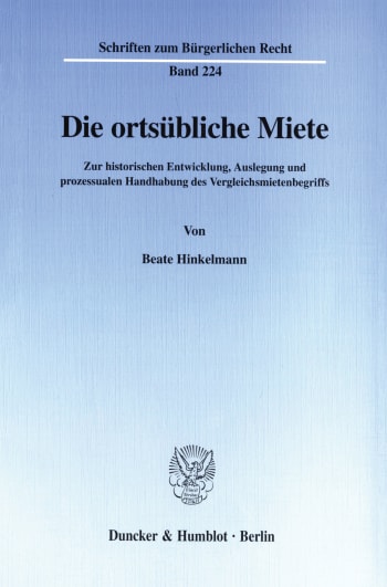 Cover: Die ortsübliche Miete