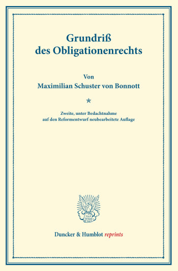 Cover: Grundriß des Obligationenrechts