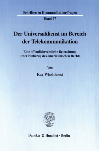 Cover: Der Universaldienst im Bereich der Telekommunikation